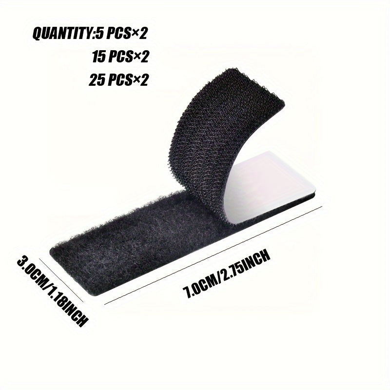 3x7cm Adhesive Hook and Loop Strip - 10/20Sets