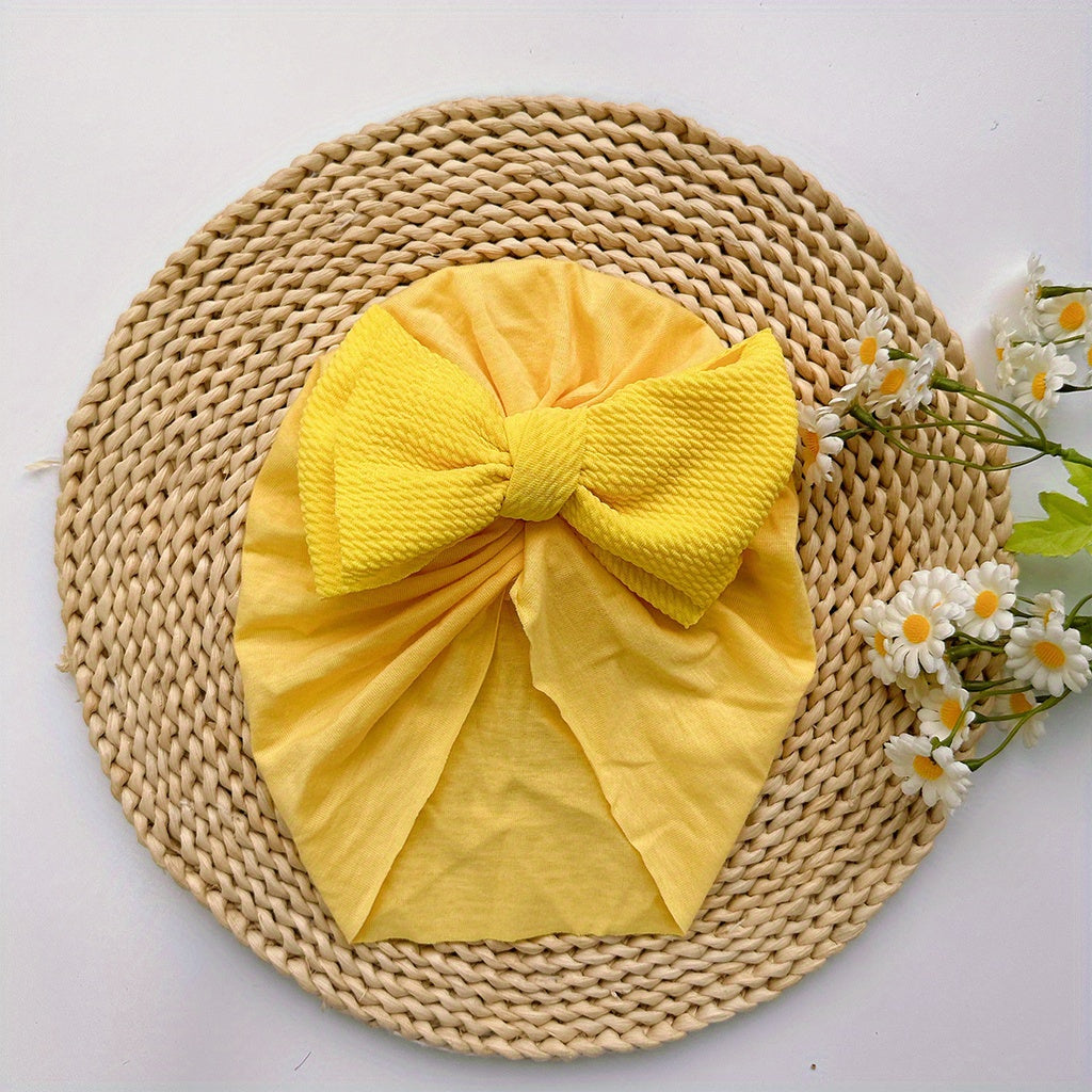 Baby Girls Twill Bubble Bow Turban Soft Hair Wrap Headband