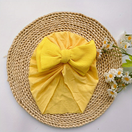 Baby Girls Twill Bubble Bow Turban Soft Hair Wrap Headband
