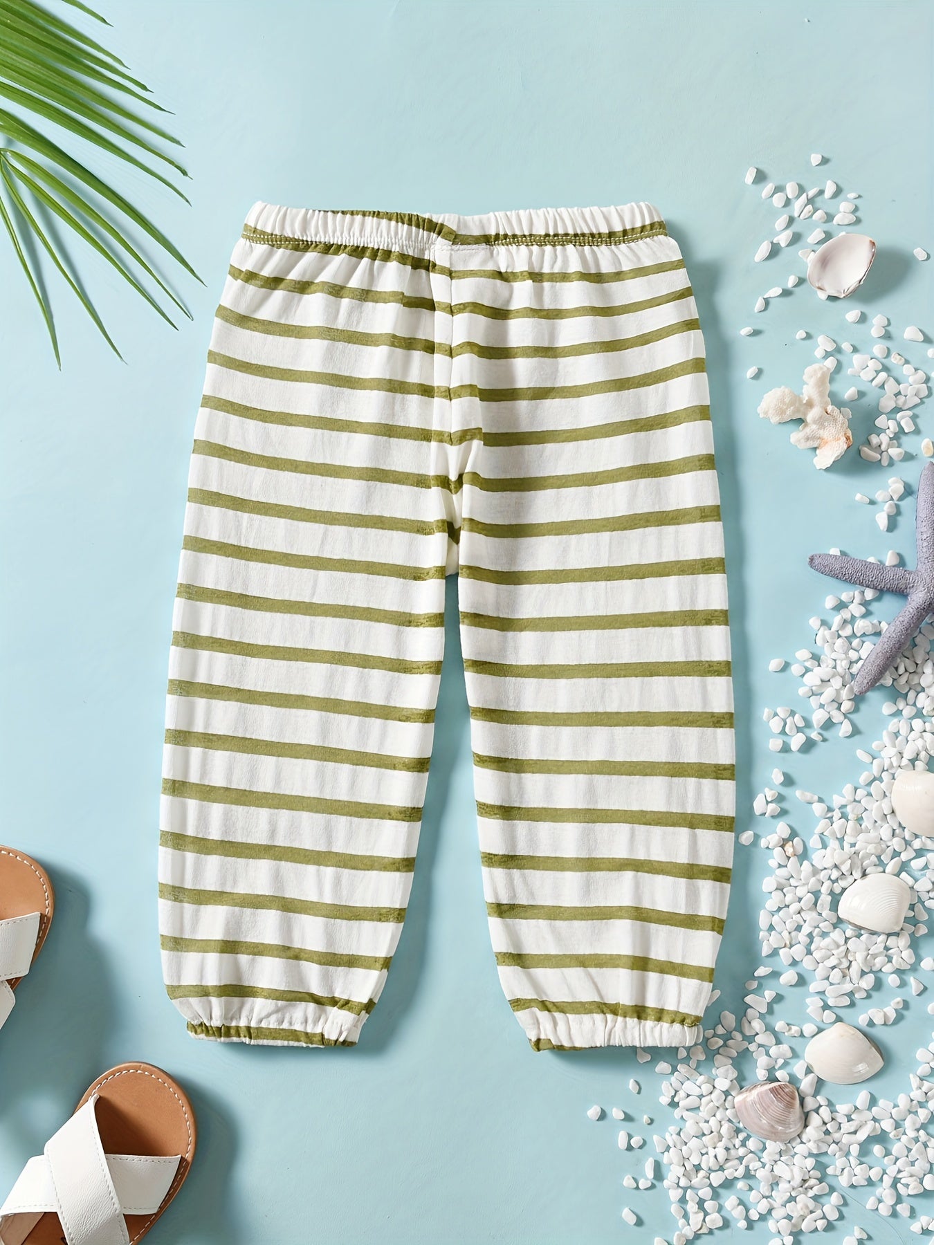 Boys Striped Pants Casual Soft Comfortable For Beach Vacation Kids Summer