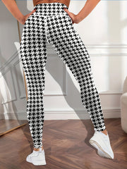 Houndstooth Pattern Yoga Workout Pants for Women