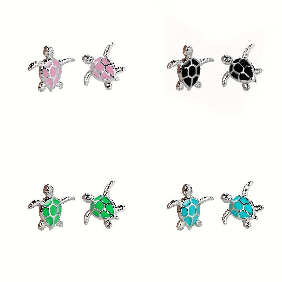 Colorful Turtles Stud Earrings for Girls