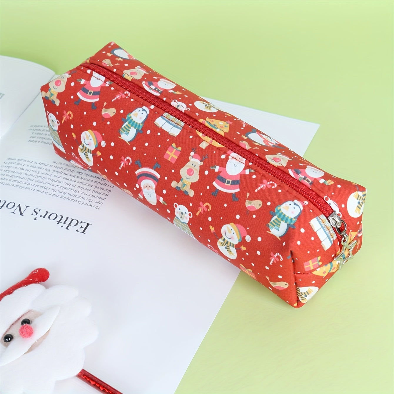 Christmas Snowman Pencil Case Holiday Style Stationery