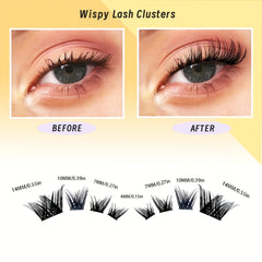 Cat Eye Lashes Natural DIY Eyelash Extensions Kit D Curling Volume