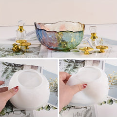 Storage Silicone Mold Rolling Tray Molds Epoxy Resin Casting Irregular Bowl Mold