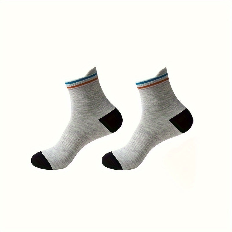 Men's Breathable Block Crew Socks - 3 Pairs
