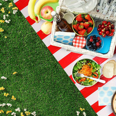 Classic Red Striped Tablecloth - Indoor & Outdoor Use