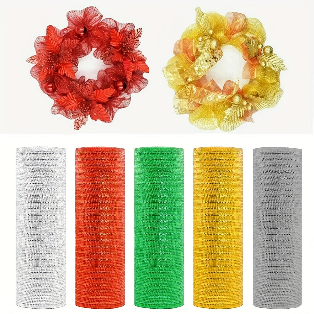 10 Yard Golden Wire Mesh Party Decoration Ribbon Roll