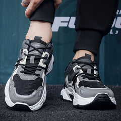 Men's Stylish Non Slip Running Shoes Breathable Lace Up Sneakers