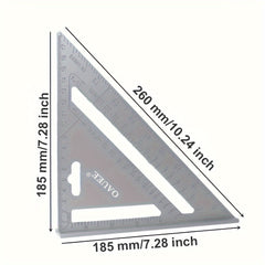 7 Inch Aluminum Triangle Ruler Protractor Metric Square Measuring