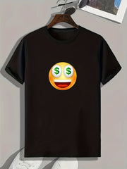 Money Lover Print Men's Comfy T-shirt for Outdoor Summer