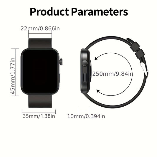 Sports Smartwatch 1.85" HD Display Sync with Mobile