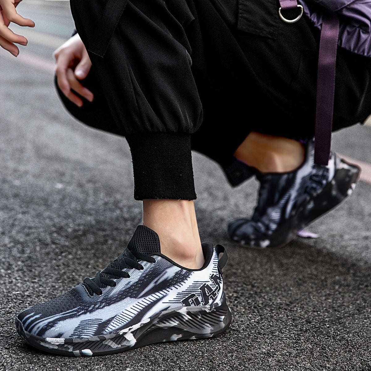 Men's Tie Dye Camo Lace Up Knit Sneakers