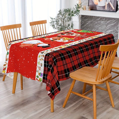 Polyester Tablecloth Merry Christmas Table Cover Christmas Tree Snowman Pattern