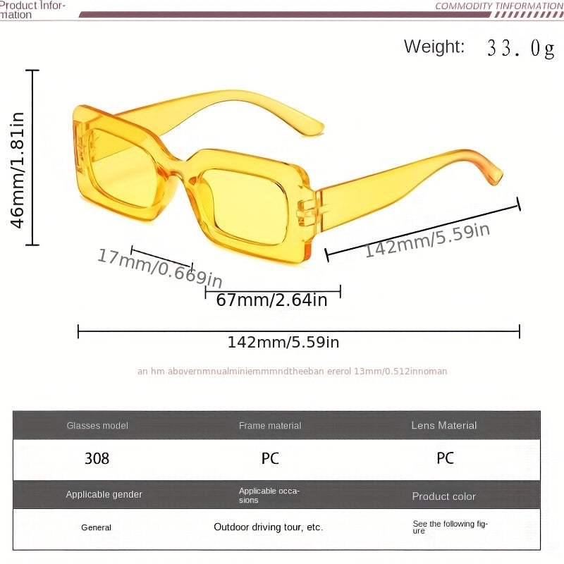 Men's Vintage Candy Small Square Frame Polarized Sunglasses UV Protection