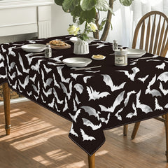 Halloween Bat Pattern Table Runner Dark Style Decoration