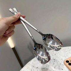 12pcs Stainless Steel Couples Long Handle Ice Tea Spoon