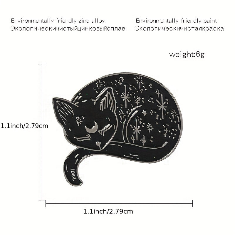Enamel Sleepy Lazy Cat Pin Brooch for Clothing Bags Jackets