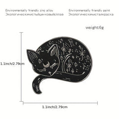 Enamel Sleepy Lazy Cat Pin Brooch for Clothing Bags Jackets