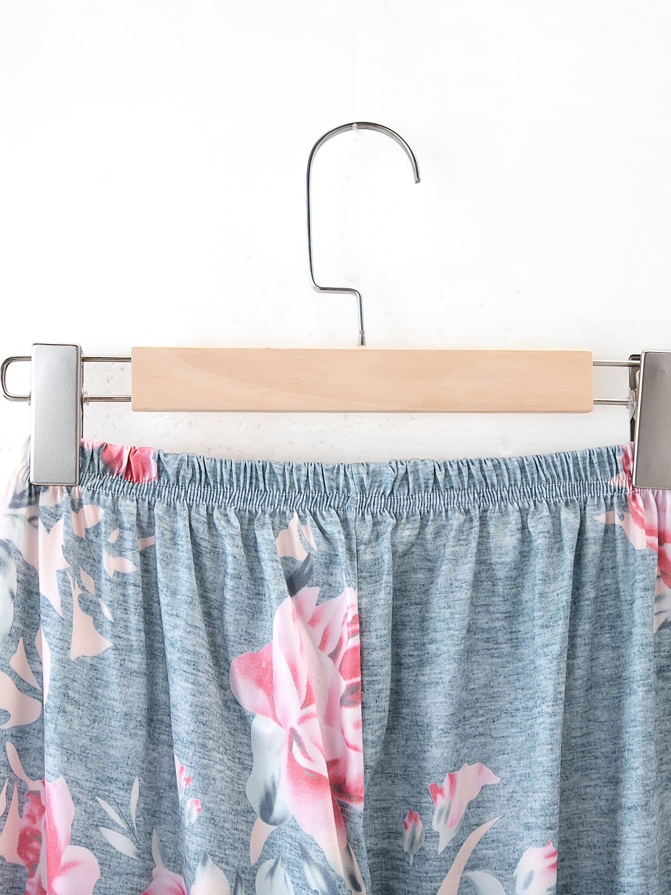 Floral Print Sleep Bottoms Soft & Comfy Elastic Waistband Pants