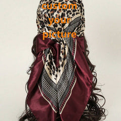 Customizable Pattern Photo Silk Scarf Unisex Handkerchief
