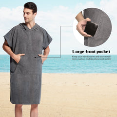 Mutao Hooded Towel Surf Poncho Changing Robe Quick Dry Microfiber Towel