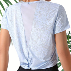 Solid Crew Neck T Shirt Casual Short Sleeve Women's T Shirt