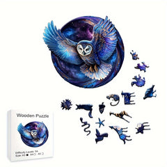 Window Owl Special Shaped Wooden Puzzle for Seniors