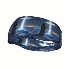 Jesus Starry Sports Headband - Sweat Wicking Stretchy Polyester