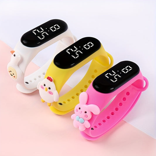3pcs Doll Kids Bracelet LED Electronic Watch Animal Cartoon