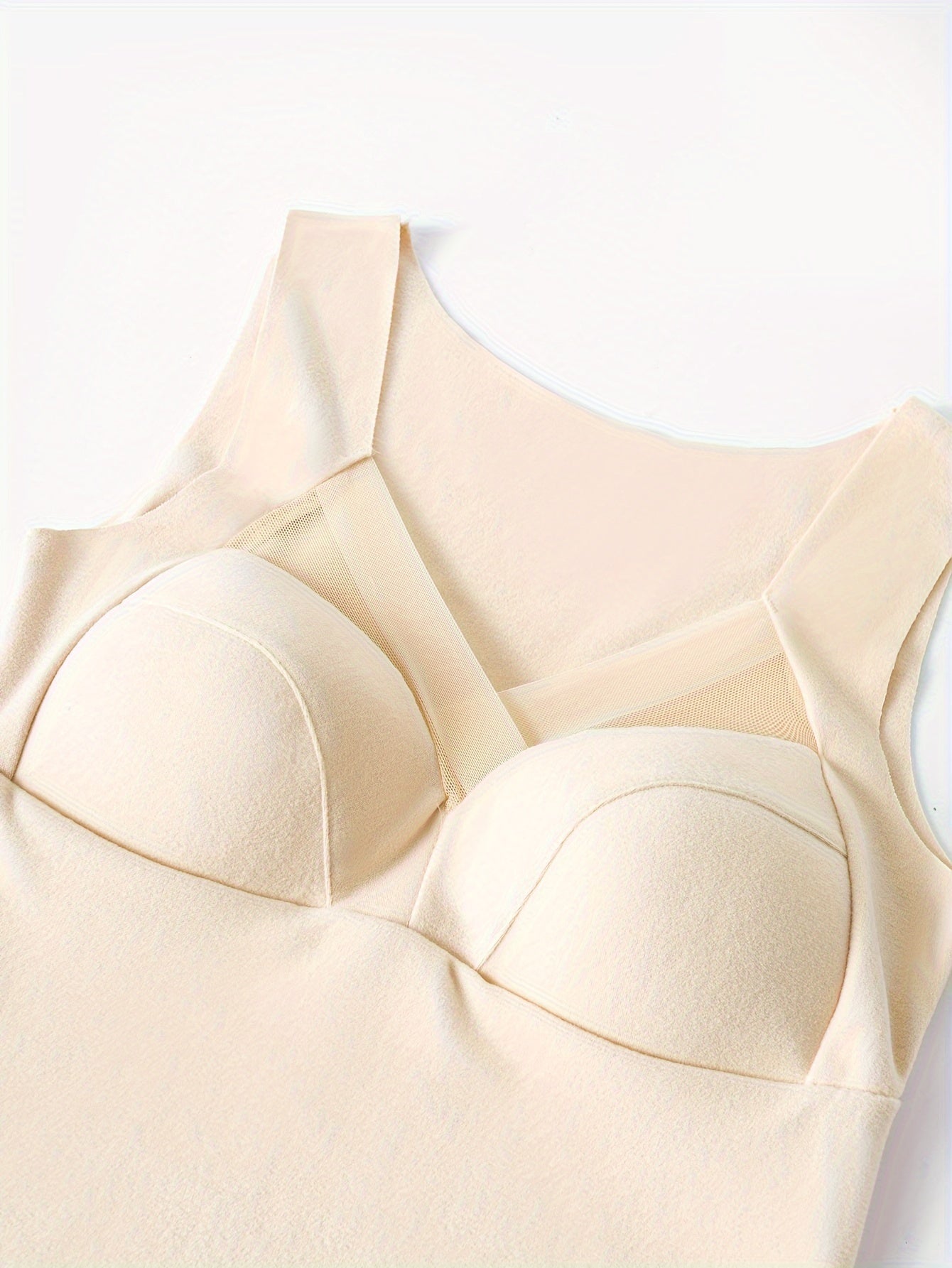 3pcs Mesh Thermal V-Neck Sleeveless Top Women's Lingerie