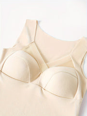 3pcs Mesh Thermal V-Neck Sleeveless Top Women's Lingerie
