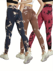 Tie Dye Slim Fit High Waist Yoga Pants Gym Leggings
