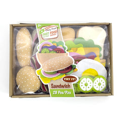 Felt Food Hamburger Sandwich Game Food Set 28 Pieces