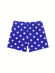 Boys Star And Stripe Swimming Suit Trunks & Tops For Beach Vacation