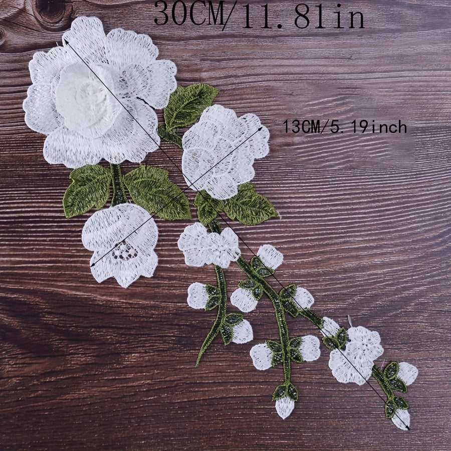 2pcs Ethnic Style Flower Embroidery Applique Patches For Skirt Sew On Clothing