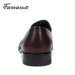 Men's Pointed Toe Brogue Tassel Dress Shoes Slip On Casual Smart Shoes
