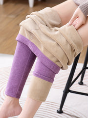 Plush Lined Thermal Pants Soft & Comfy Slim Elastic Tights
