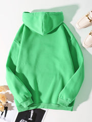 Solid Drawstring Hoodie Pullover Active Sweatshirt Women's