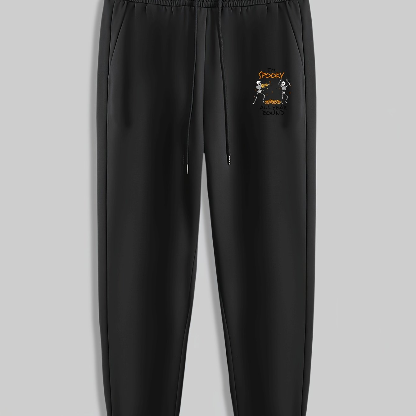 Skeleton Halloween Pumpkin Print Men's Sweatpants Loose Casual Trousers