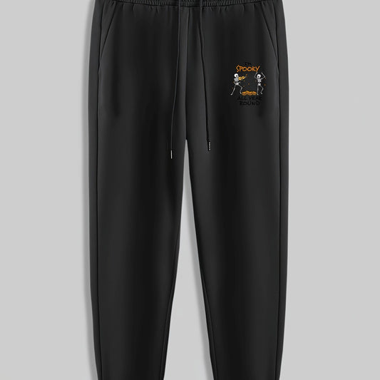 Skeleton Halloween Pumpkin Print Men's Sweatpants Loose Casual Trousers