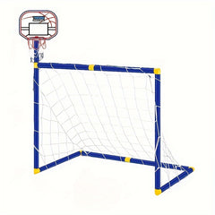 2-in-1 Portable Soccer Goal & Basketball Basket w/ Net - Indoor & Outdoor