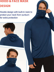 Men's Long Sleeved Hooded Sport Shirt Sunscreen Quick Drying Athletic Suit
