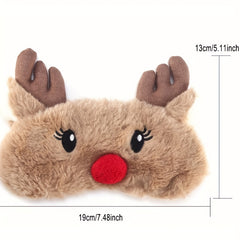 Soft Animal Shaped Eye Mask Plush Blackout Blindfold For Travel