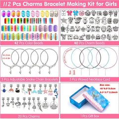 112pcs Bracelet Making Kit DIY Craft Set for Girls Jewelry Gift