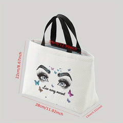 Large Eye Print Lunch Bag Insulated Reusable Box for Women Men