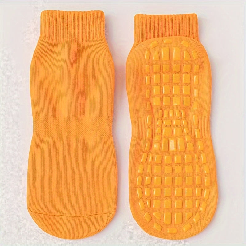 3 Pairs Anti-slip Trampoline Yoga Floor Socks Mid-tube Non-slip Socks
