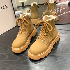 Women's Non Slip Snow Boots Warm Medium Tube Zipper Shoes