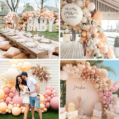 Matte Apricot Balloons Various Sizes Pack Of 100 - Party Decoration