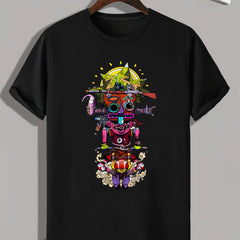 Graffiti Print Men's Graphic T shirt Casual Comfy Tees For Summer Mens Clothing